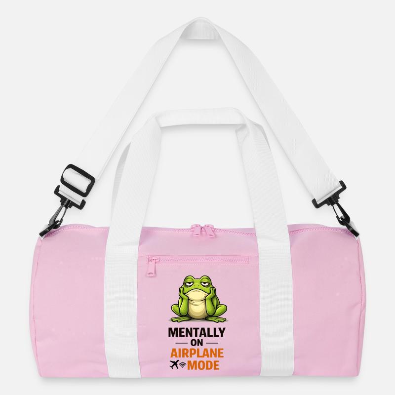 Frog in Airplane Mode Meme Recycled Duffel Bag