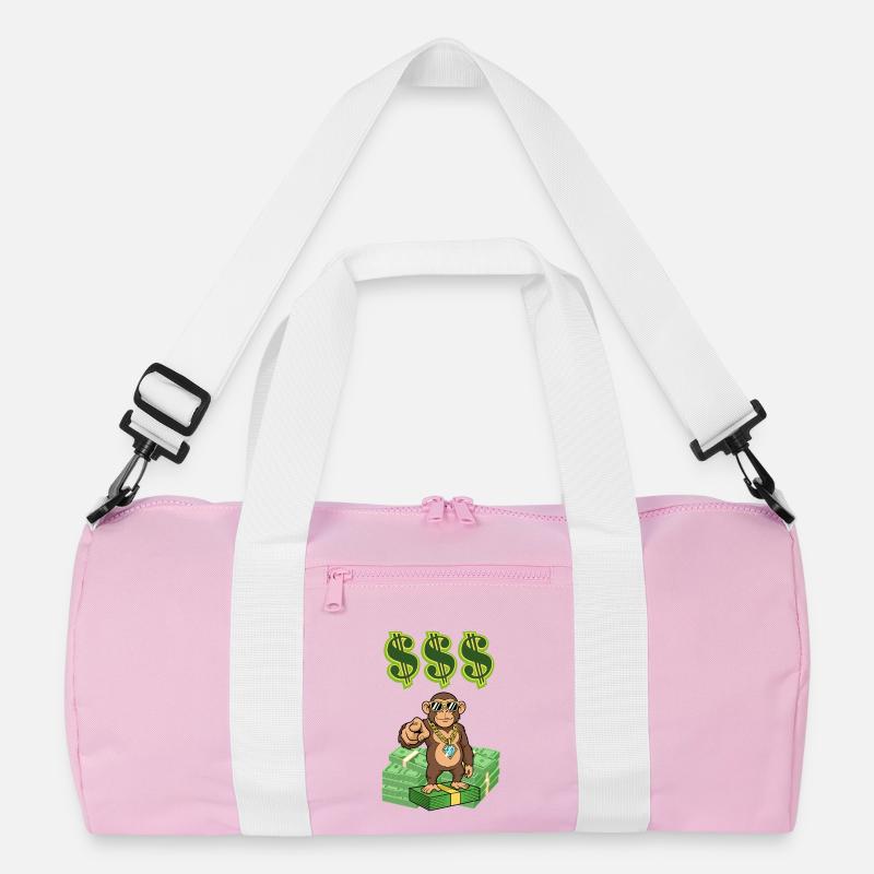 Reicher Affe - Recycelte Duffel Bag - Rosa/Weiß