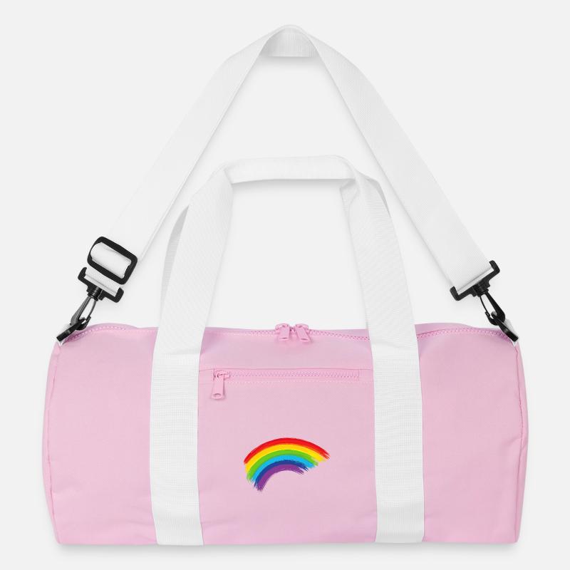 Regenbogen Pinselbogen Hoffnung Gemeinschaft  - Recycelte Duffel Bag - Rosa/Weiß