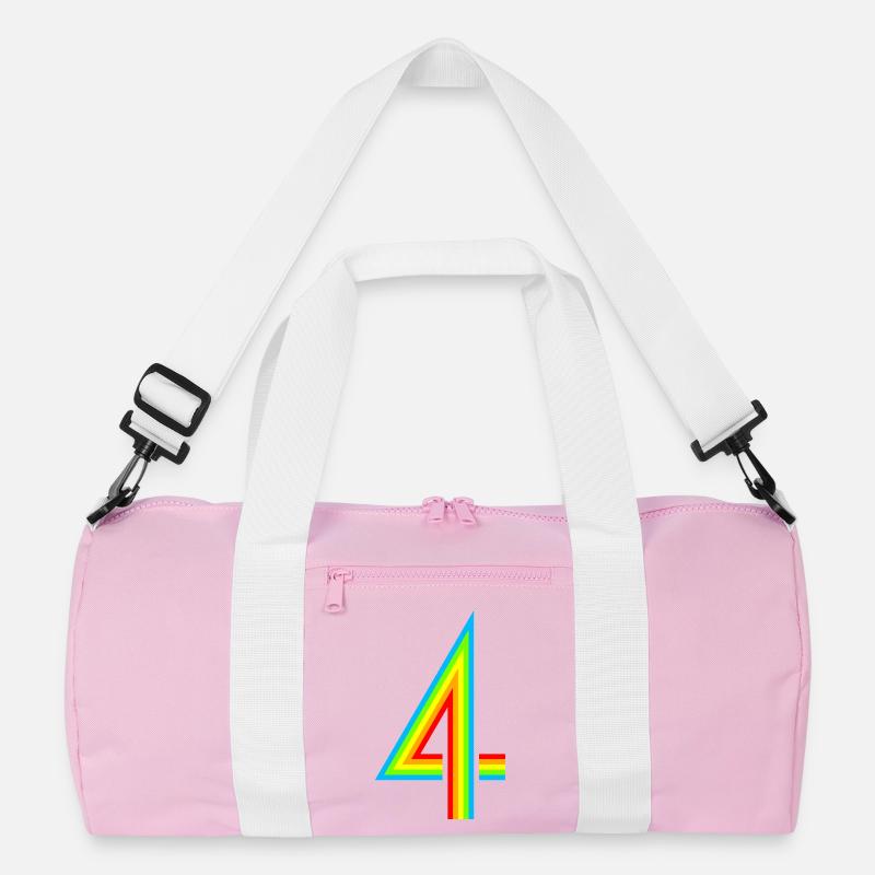 Schon 4 Jahre! - Recycelte Duffel Bag - Rosa/Weiß