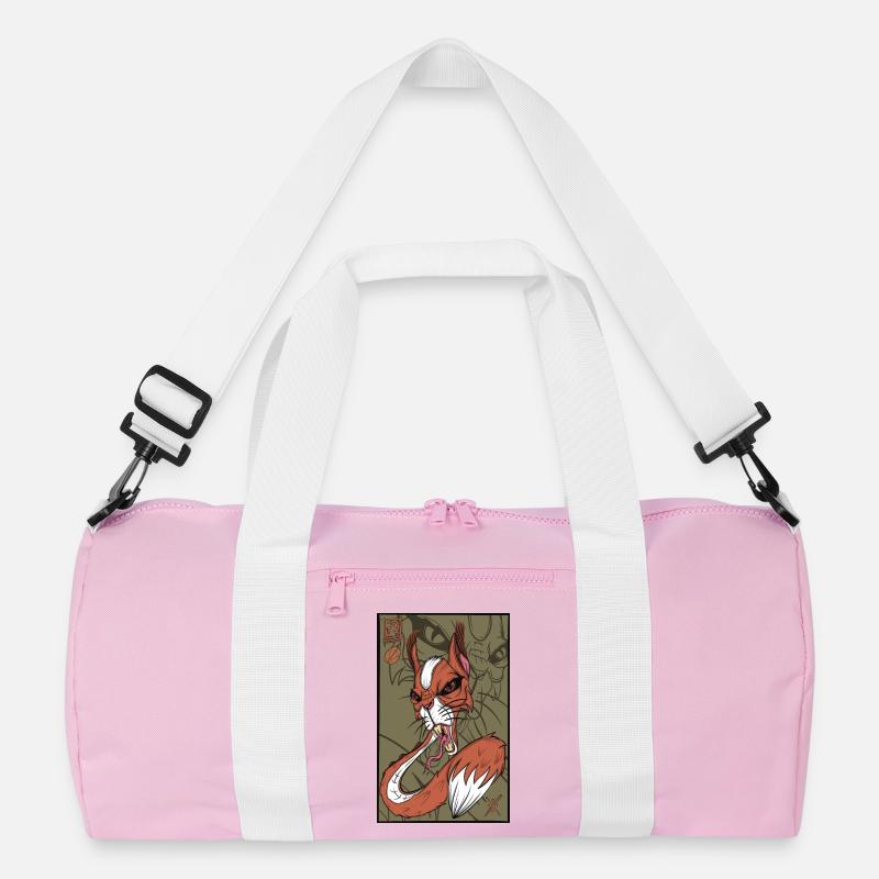 Foxy snake squirrel - Recycelte Duffel Bag - Rosa/Weiß