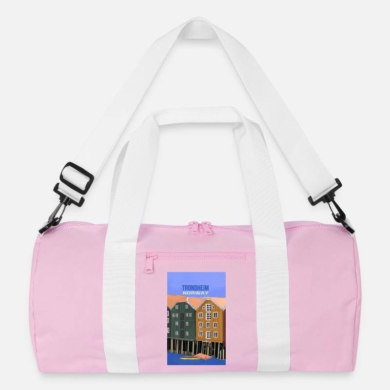 Trondheim Norwegen - Recycelte Duffel Bag - Rosa/Weiß