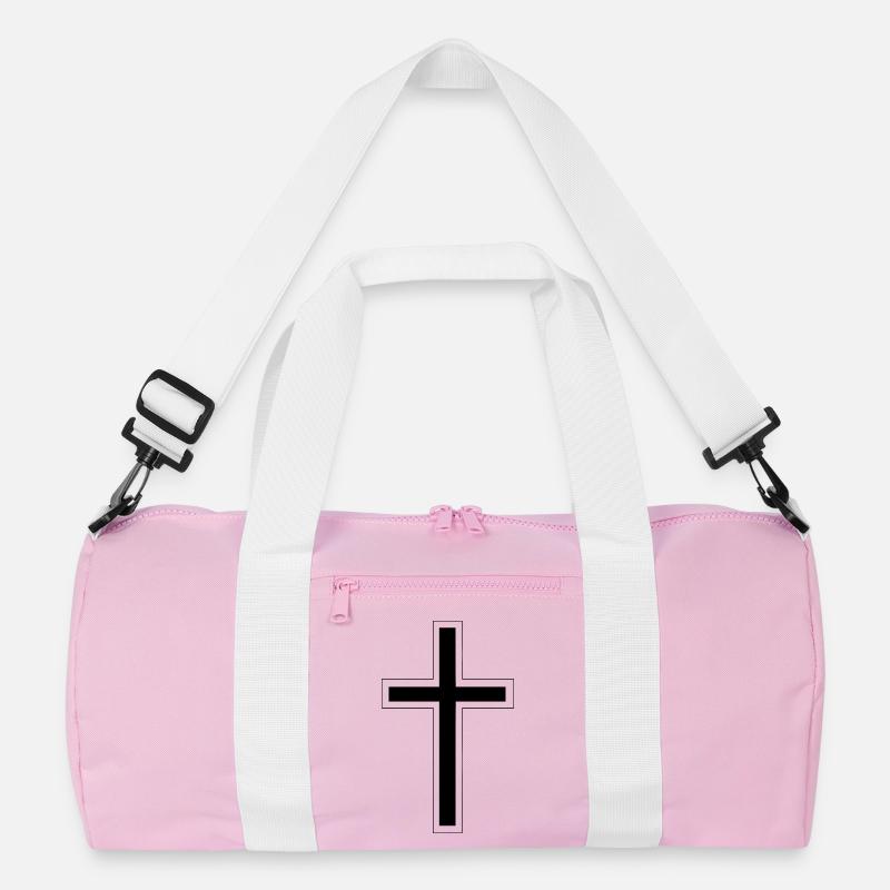 Kreuz - Recycelte Duffel Bag - Rosa/Weiß