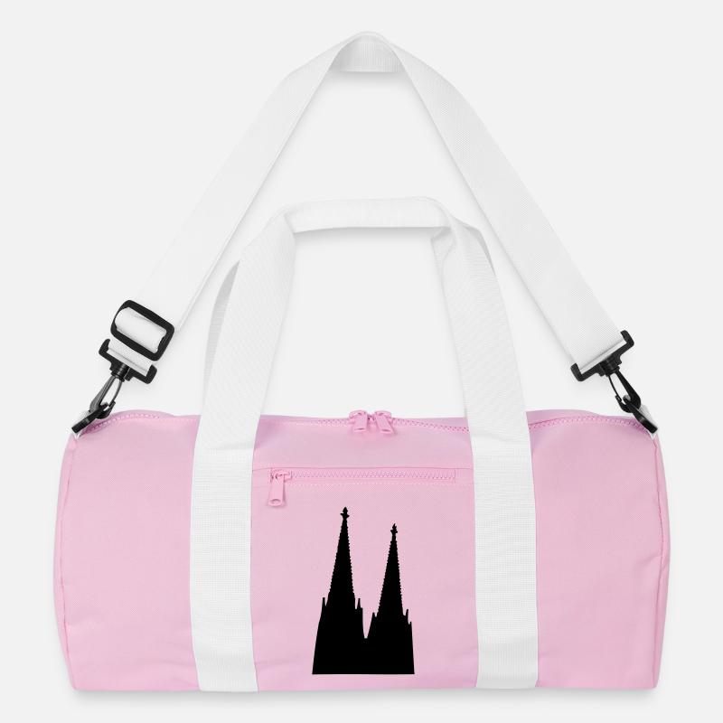 Der Kölner Dom in Köln - Recycelte Duffel Bag - Rosa/Weiß