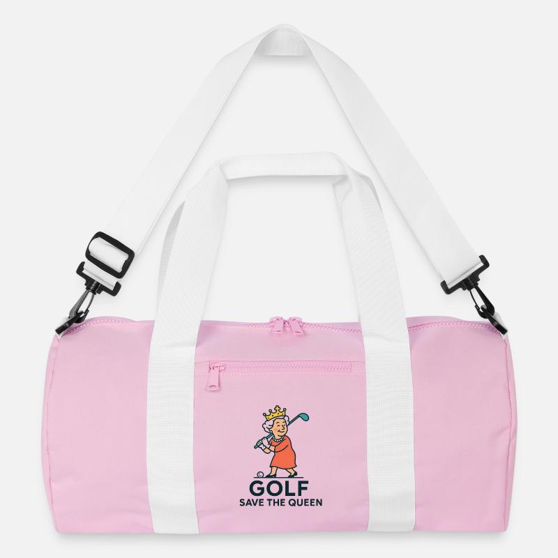 Golf rettet die Königin 2 - Recycelte Duffel Bag - Rosa/Weiß