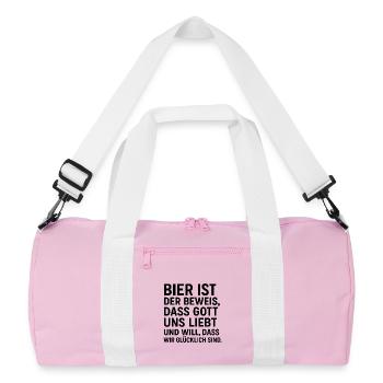 Beer is proof that God loves us - Recycled Duffel Bag - pink/white - Front