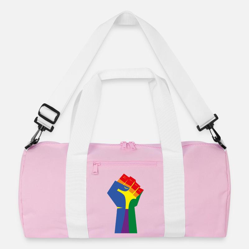 Die erhobene Faust (Regenbogenfarben) Recycelte Duffel Bag