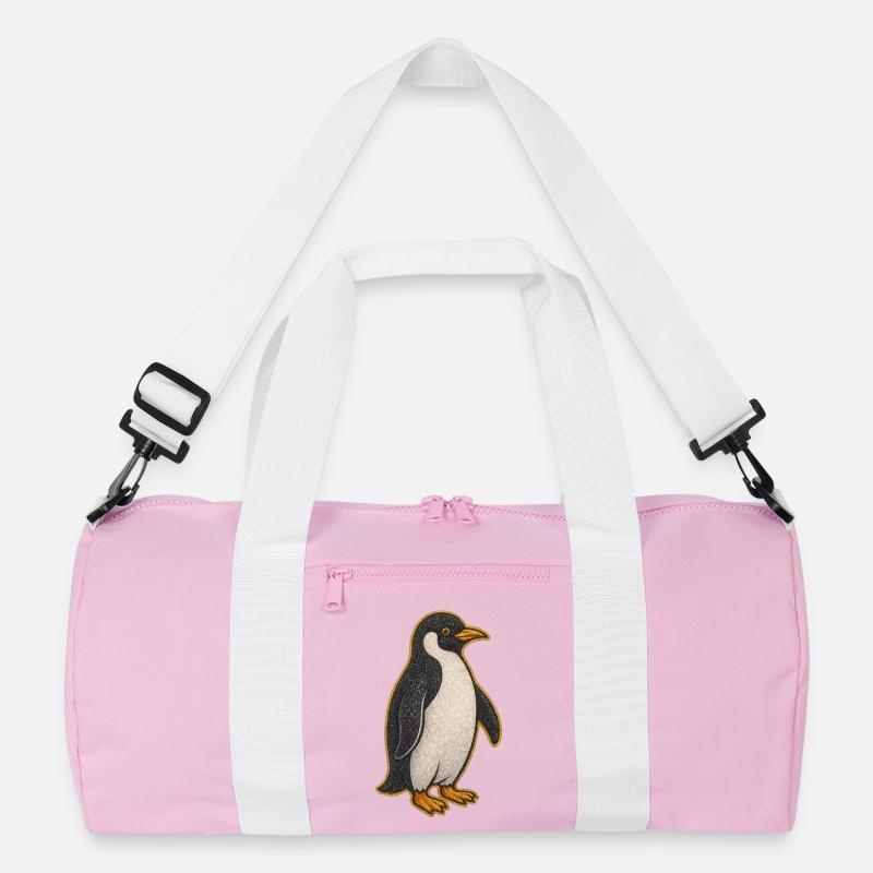 Glitzernder Pinguin Sticker Recycelte Duffel Bag