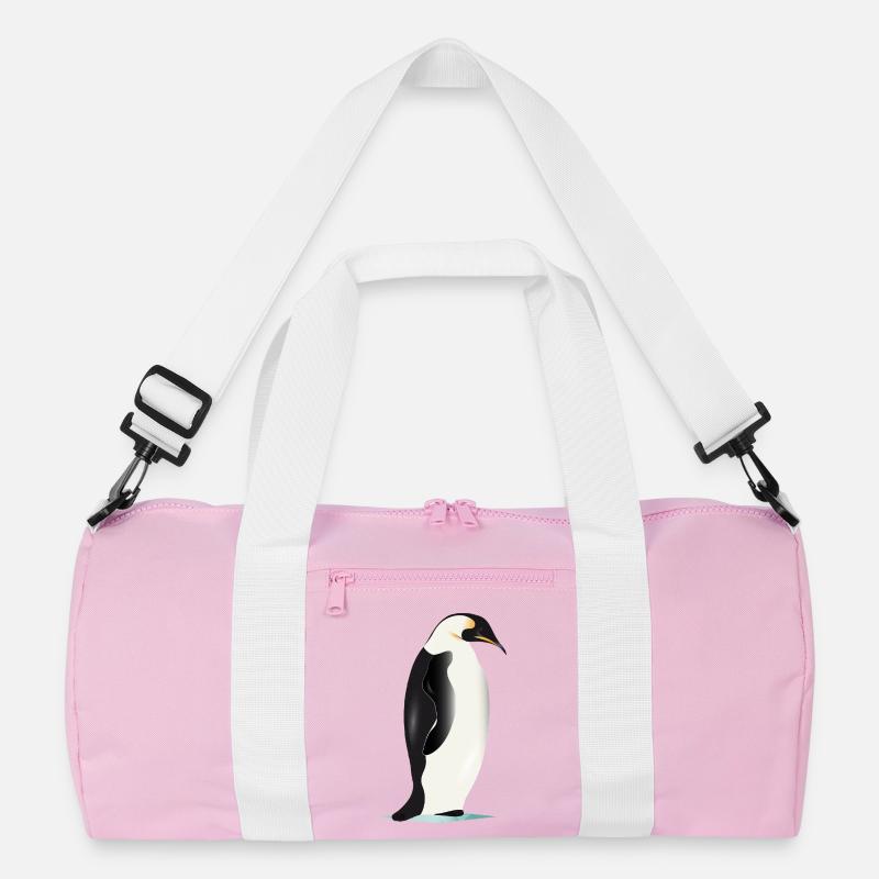 Eleganter grafischer Pinguin auf Eis Recycelte Duffel Bag