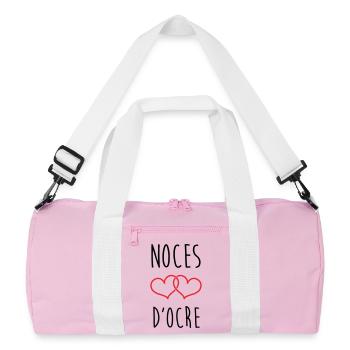 Ochre Wedding 71 years of marriage - Recycled Duffel Bag - pink/white - Front