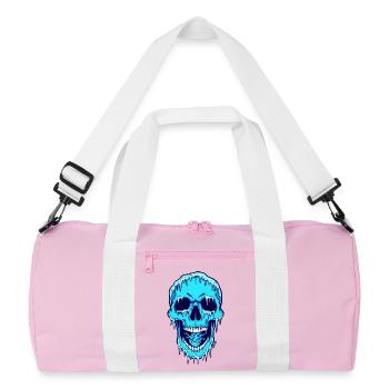 Crâne bleu fondant - Sac de sport recyclé - rose/blanc - Devant