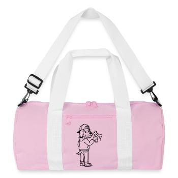 Street Art Graffiti - Recycled Duffel Bag - pink/white - Front