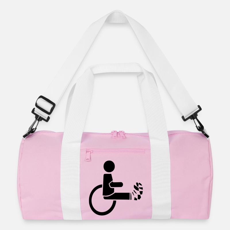 Rollstuhlfahrer mit Bein in Gips # Recycelte Duffel Bag