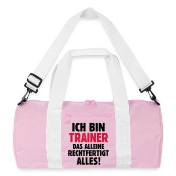 Ich bin Trainer das rechtfertigt alles - Fußball - Recycelte Duffel Bag - Rosa/Weiß - Vorne