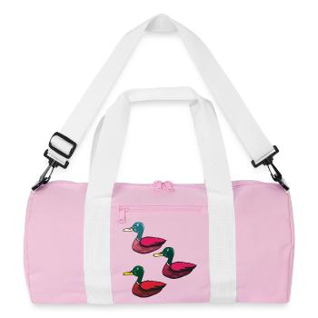 Ducks pack of three - Recycled Duffel Bag - pink/white - Front