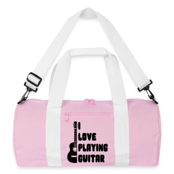 J’adore jouer de la guitare pour les guitaristes * - Sac de sport recyclé - rose/blanc - Devant