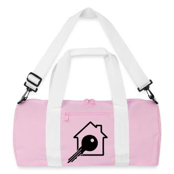 Key with house key for house purchased logo - Recycled Duffel Bag - pink/white - Front