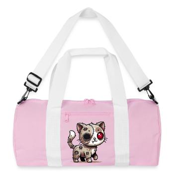 chat kawaii zombie effrayant pour s’amuser à Halloween - Sac de sport recyclé - rose/blanc - Devant