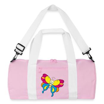 colorful butterfly butterfly - Recycled Duffel Bag - pink/white - Front