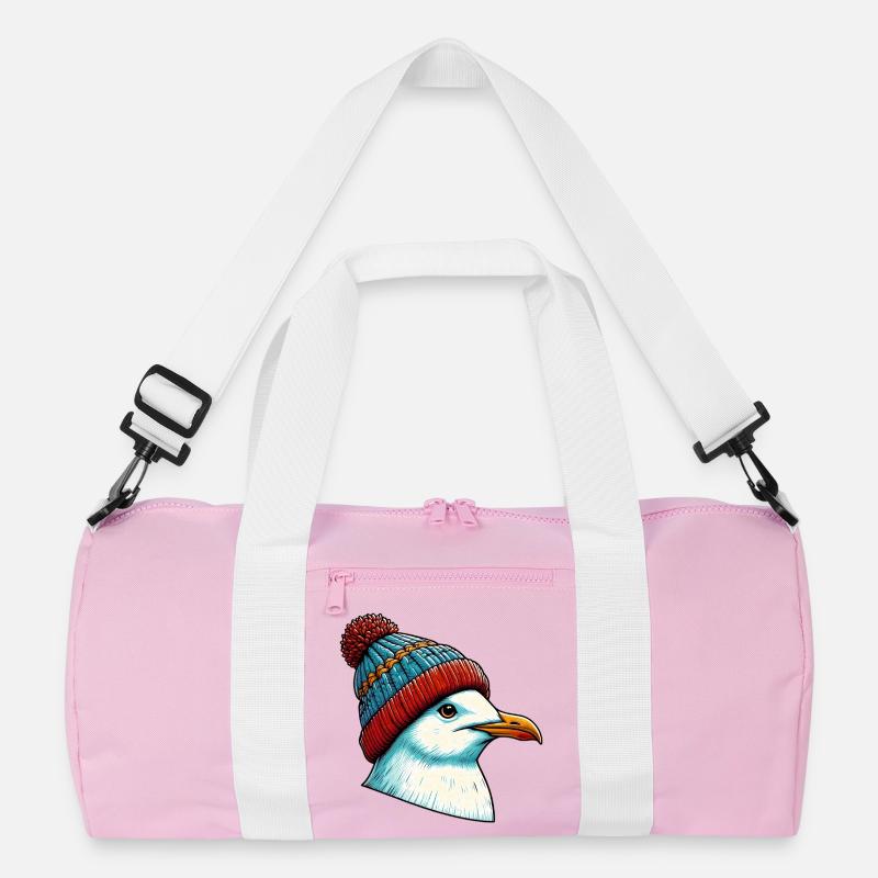 Möwe - Recycelte Duffel Bag - Rosa/Weiß