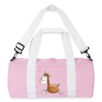 Funny llama for llama or alpaca friends - Recycled Duffel Bag - pink/white - Front