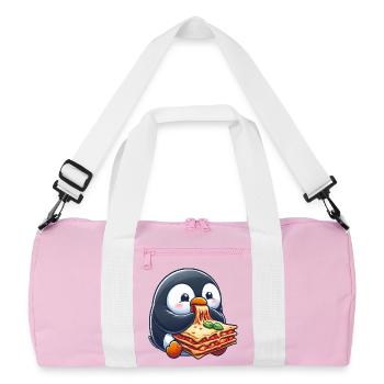 Pingouin mignon avec lasagne Cuisine italienne - Sac de sport recyclé - rose/blanc - Devant