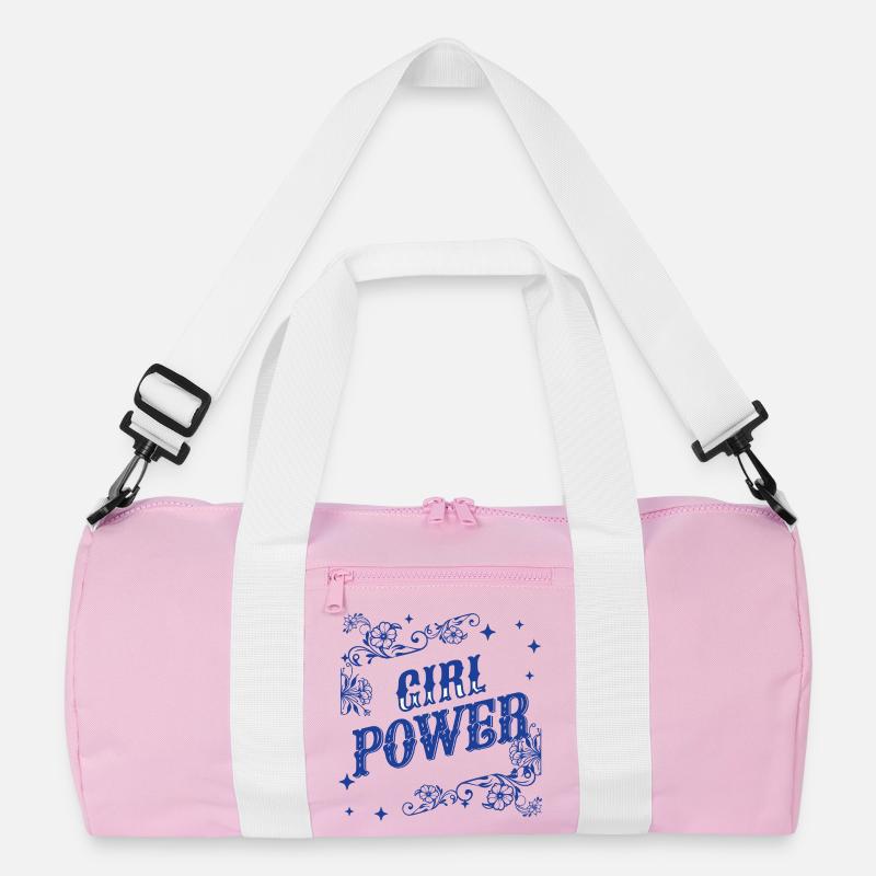 Kraftvolles Mädchen Blumen - Recycelte Duffel Bag - Rosa/Weiß
