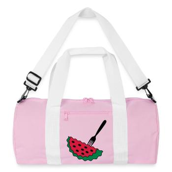 Melon with fork - Recycled Duffel Bag - pink/white - Front
