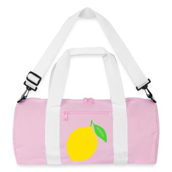 Zitronen Flachdruck Design - Recycelte Duffel Bag - Rosa/Weiß - Vorne