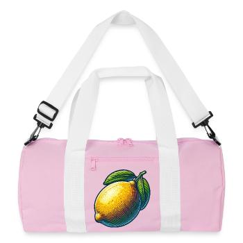 Citron éclatant et feuilles vertes - Sac de sport recyclé - rose/blanc - Devant