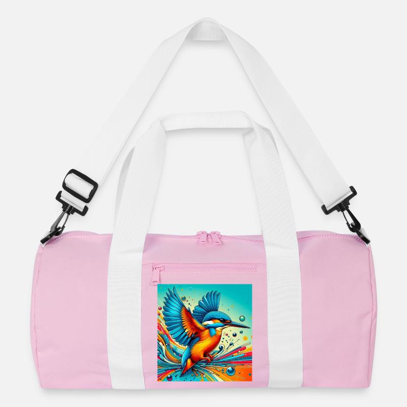 Eisvogel - Recycelte Duffel Bag - Rosa/Weiß