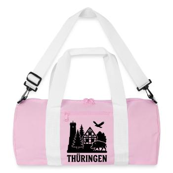 thüringen silhouette - Recycelte Duffel Bag - Rosa/Weiß - Vorne
