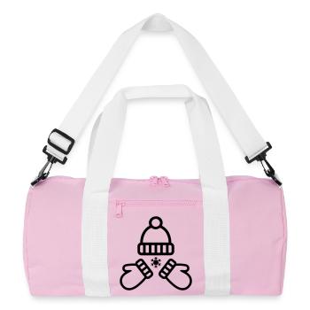 Beanie Gloves Winter - Recycled Duffel Bag - pink/white - Front