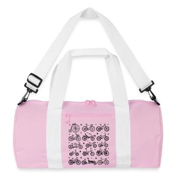 Bicycle tattoo design in the 90s style trend - Recycled Duffel Bag - pink/white - Front