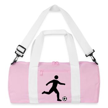 Silhouette du footballeur - Sac de sport recyclé - rose/blanc - Devant