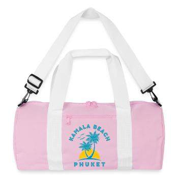 Palmier du coucher de soleil de la plage de Kamala à Phuket - Sac de sport recyclé - rose/blanc - Devant