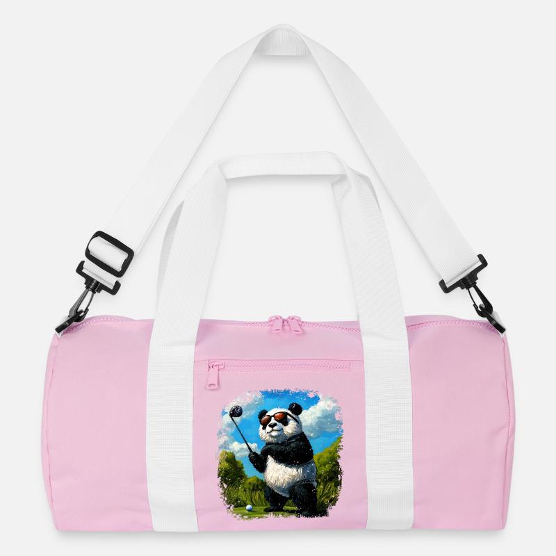 Pandas Golf - Recycelte Duffel Bag - Rosa/Weiß