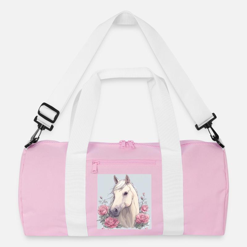 Cheval avec des fleurs Sac de sport recyclé