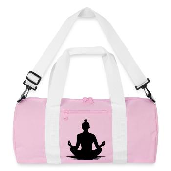 Silhouette de méditation yoga - Illustration - Sac de sport recyclé - rose/blanc - Devant