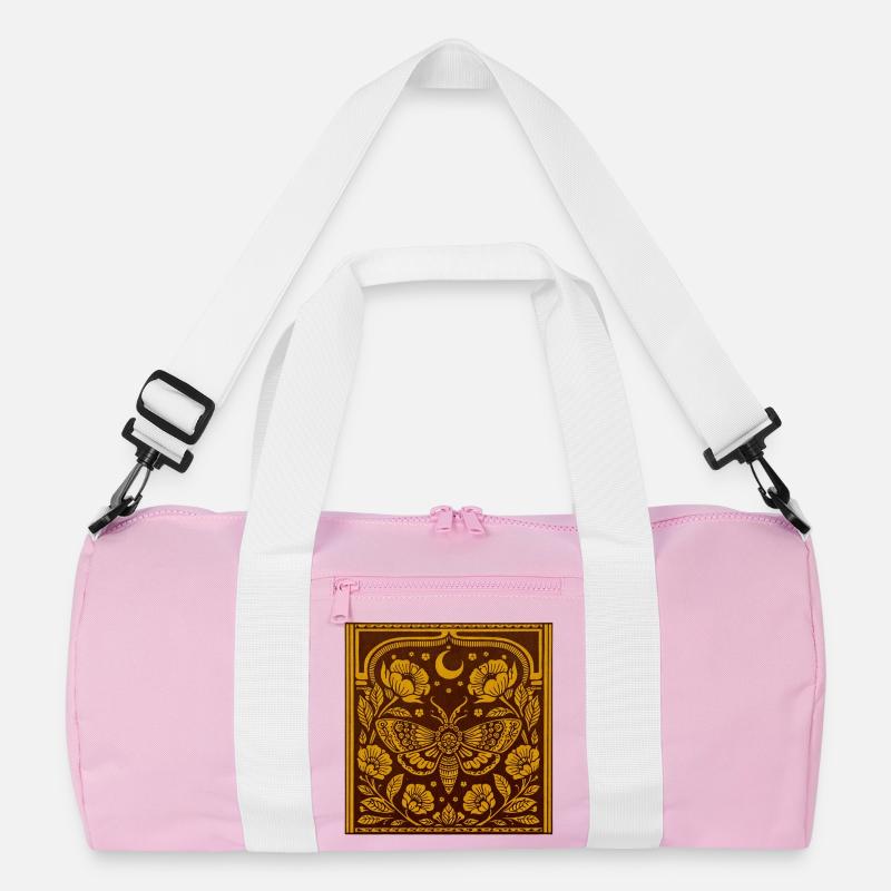 Moonlit Moth in Floral Arc Recycled Duffel Bag