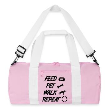 German Shepherd Saying - Recycled Duffel Bag - pink/white - Front
