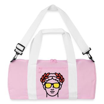 Roman Statue Sunglasses Ancient Art - Recycled Duffel Bag - pink/white - Front