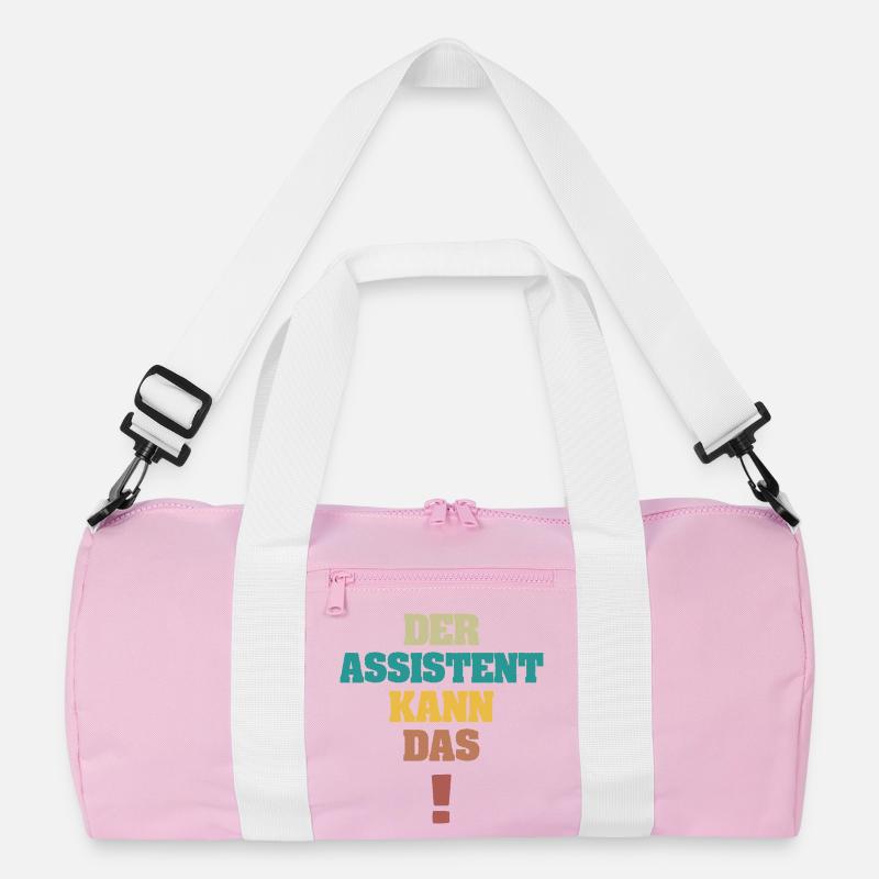 Assistent als Spruch - Recycelte Duffel Bag - Rosa/Weiß