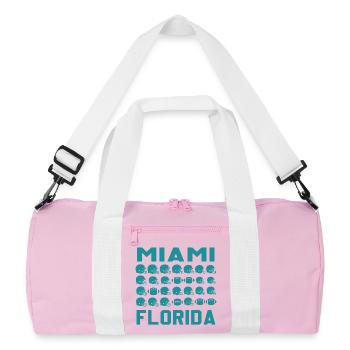 Miami Florida Football Shield - Recycelte Duffel Bag - Rosa/Weiß - Vorne