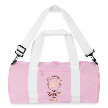 Cabin #11 in Camp Half Blood, Child of Hermes - Recycled Duffel Bag - pink/white - Front