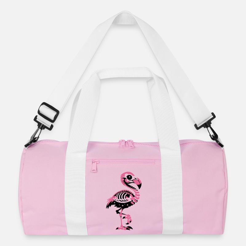 Flamingo Skeleton Pink Gothic Recycled Duffel Bag