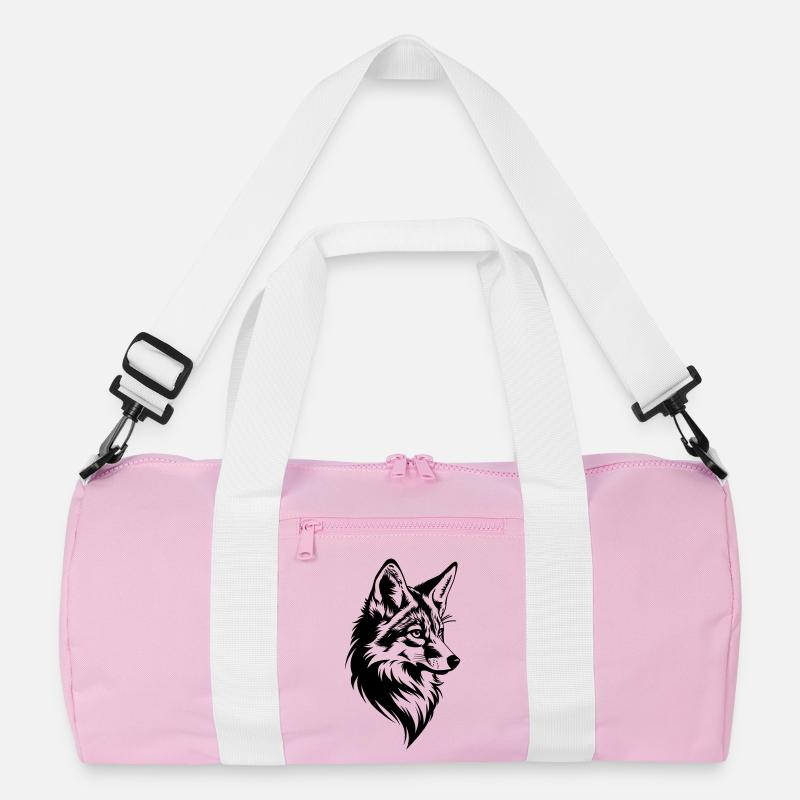 Fuchs Kopf Realistisch Tattoo Stil Recycelte Duffel Bag