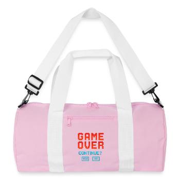 Game Over, Continue? - Recycled Duffel Bag - pink/white - Front