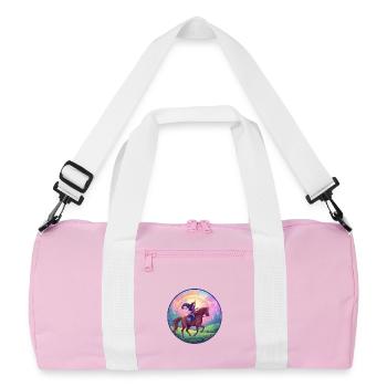 Imaginative fairy on horse - Recycled Duffel Bag - pink/white - Front