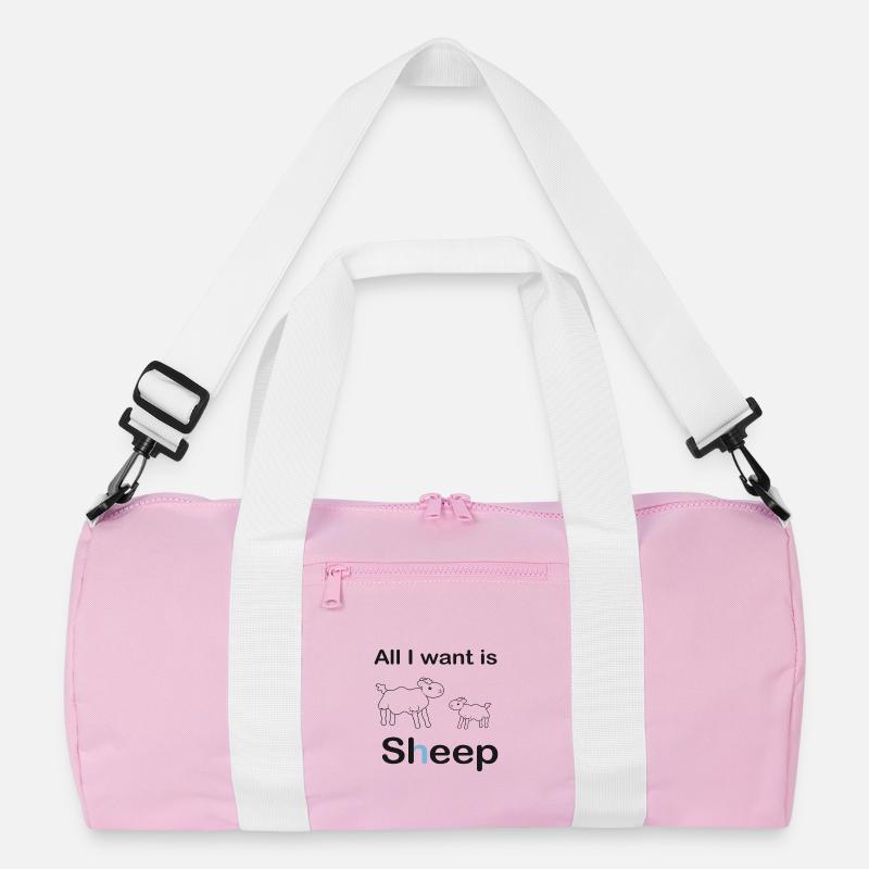 Alles, was ich will, ist Schlaf - Recycelte Duffel Bag - Rosa/Weiß